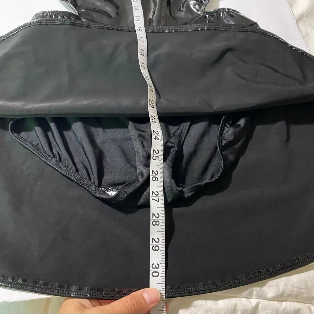 The Line up dance costume mature faux leather leotard DENISE LIQUID DRESS XL adl